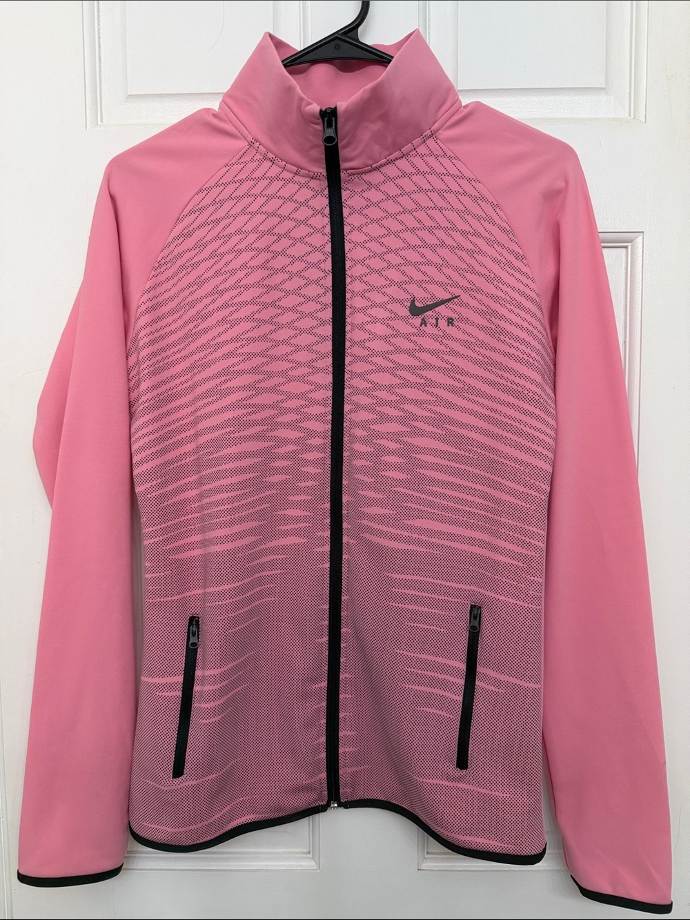 Nike Pink Full-Zip Athletic Jacket with Black Trim